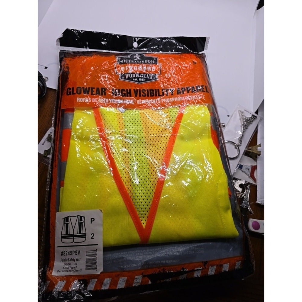 Ergodyne Standard Vest Work Gear Glowear High Visibility Apparel 2XL/3XL Lime